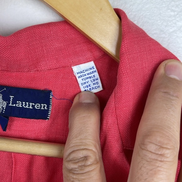 Lauren Ralph Lauren Women's 100% Linen Short-Sleeve Button Up Shirt Size 6 Red - Picture 5 of 12